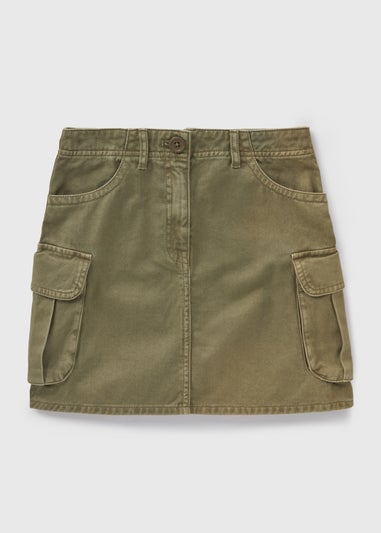 Girls Khaki Cargo Mini Skirt (7-15yrs) - Matalan