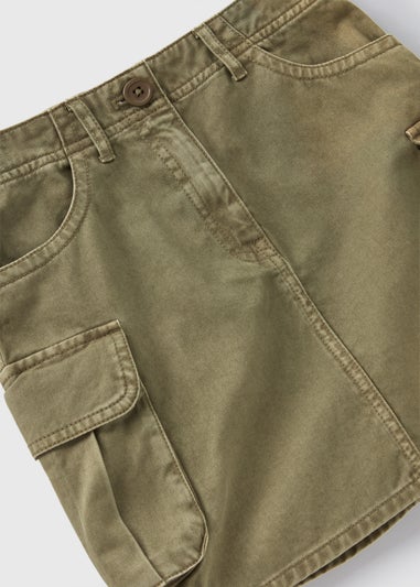 Girls Khaki Cargo Mini Skirt (7-15yrs)