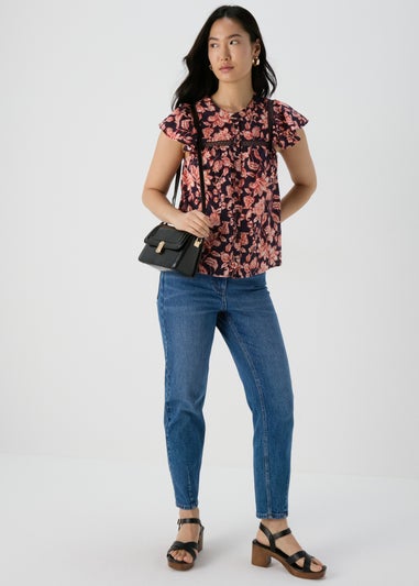 Et Vous Navy Floral Blouse