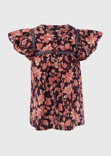 Et Vous Navy Floral Blouse