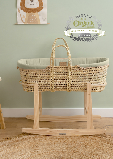 Clair de Lune Organic Palm Moses Basket - With Rocking Stand