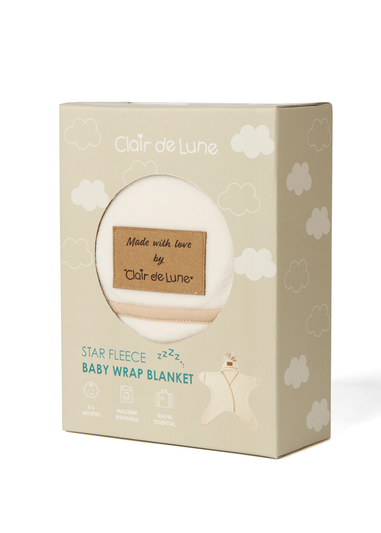 Clair de Lune Star Fleece Wrap Blanket 6-12 Months