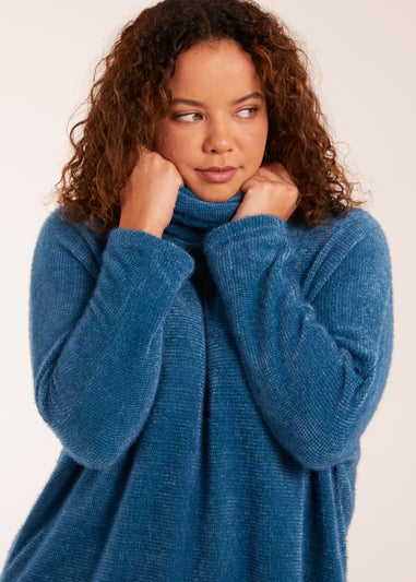 Blue Vanilla Teal High Neck Jumper