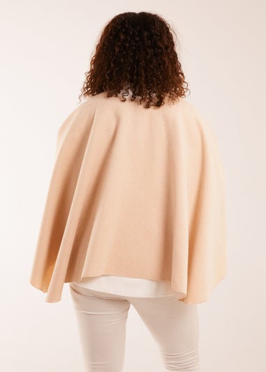 Blue Vanilla Beige Wrap Through Crossover Cape