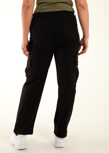 Blue Vanilla Black Curve Straight Leg Pocket Detail Cargo Joggers