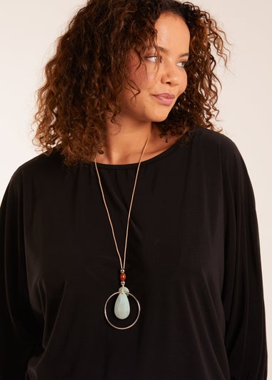 Blue Vanilla Black Batwing Necklace Elasticated Hem Top