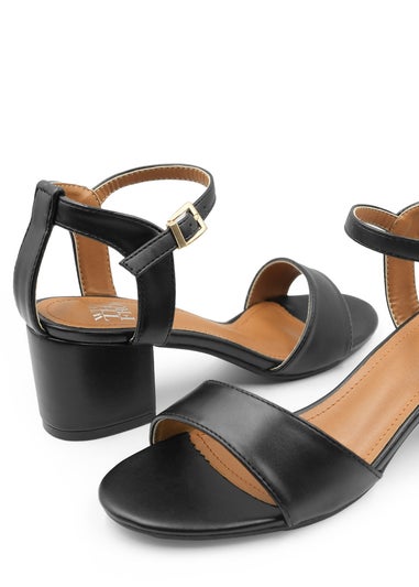 Faux Leather Strappy Block Heel Sandals | Nasty Gal