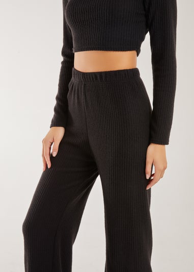 Pink Vanilla Black Soft Brushed Rib Flares