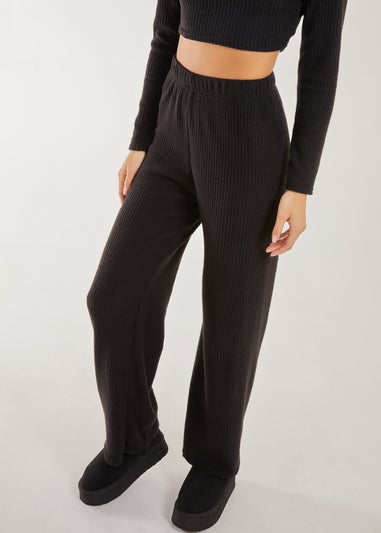 Pink Vanilla Black Soft Brushed Rib Flares