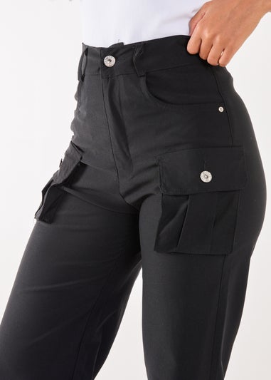 Pink Vanilla Black Oversized Pocket Wide Leg Cargo Trousers