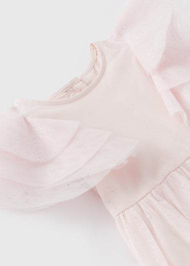 Girls Light Pink Glitter Dress (1-7yrs)