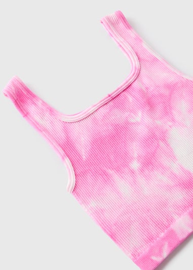 Girls Pink Tie Dye Seamless Vest (7-15yrs)