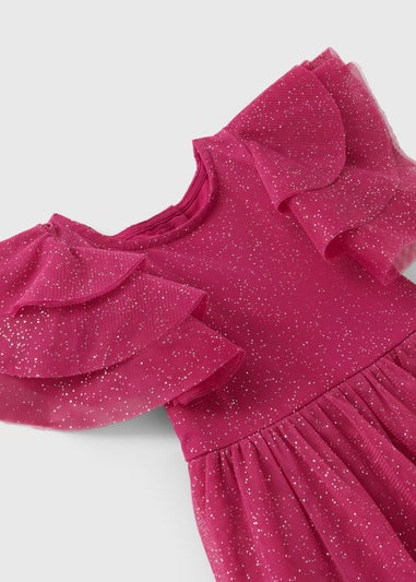 Girls Purple Glitter Dress (1-7yrs)