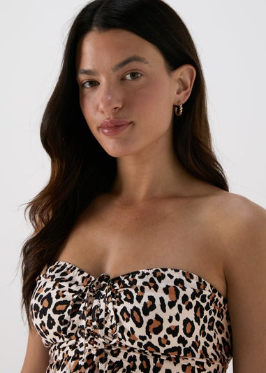 Multicolour Animal Print Bandeau Viscose Dress