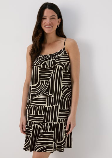 Black Mono Viscose Mini Cami Dress