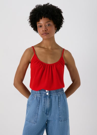 Red Solid Cami Top