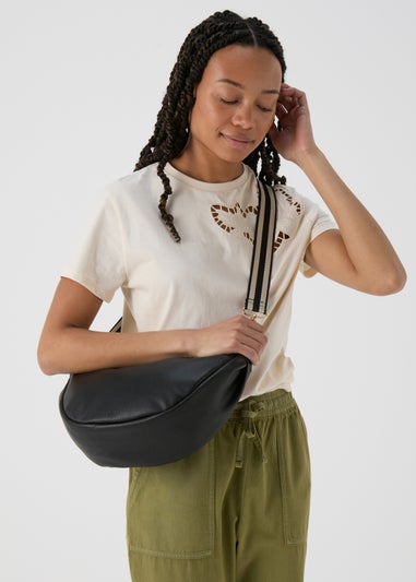 Black PU Moon Bag