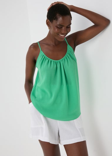 Green Solid Cami Top