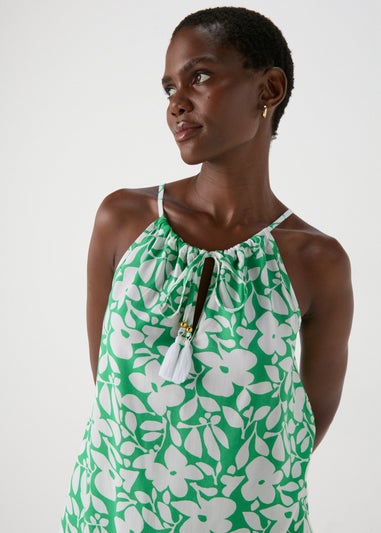 Green Leaf Print Cami Top