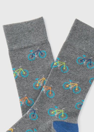 Grey Marl Bike Design Socks