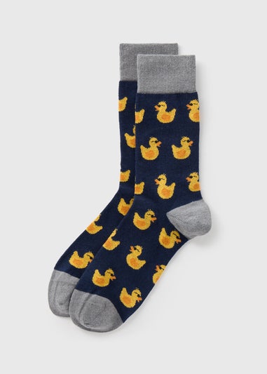 Navy Duck Socks