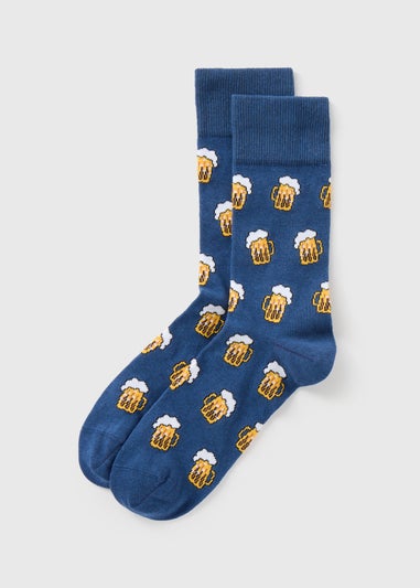 Blue Beer Socks