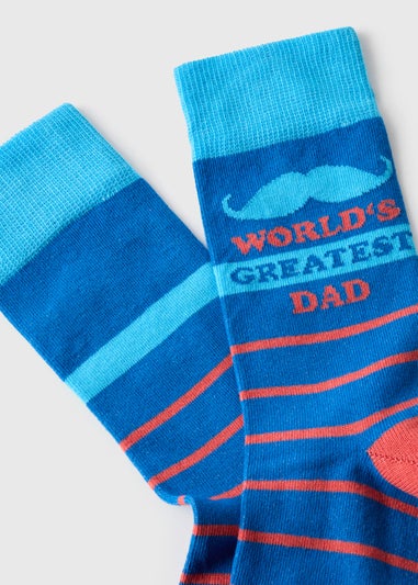 Blue Greatest Dad Socks