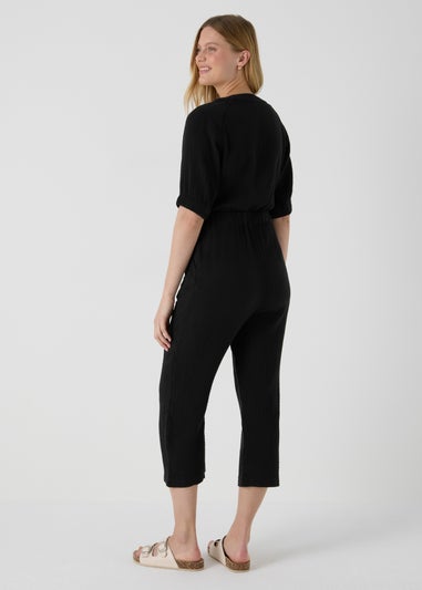 Black Double Cloth Jumpsuit