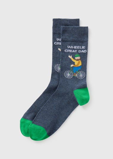 Grey 'Great Dad' socks