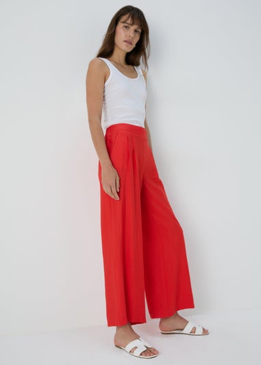 Red Co Ord Wide Leg Trousers