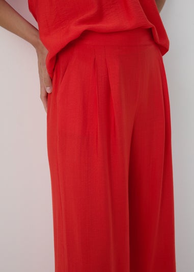 Red Co Ord Wide Leg Trousers