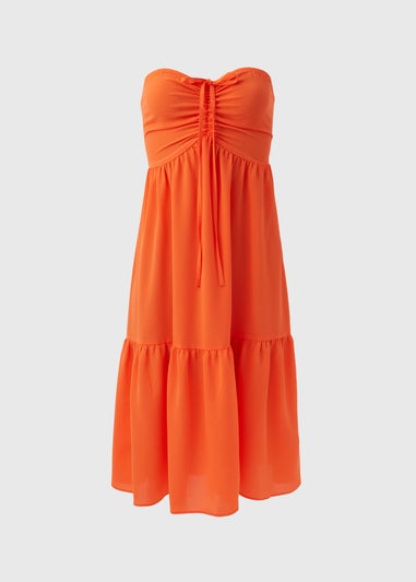 Orange Bubble Bandeau Dress