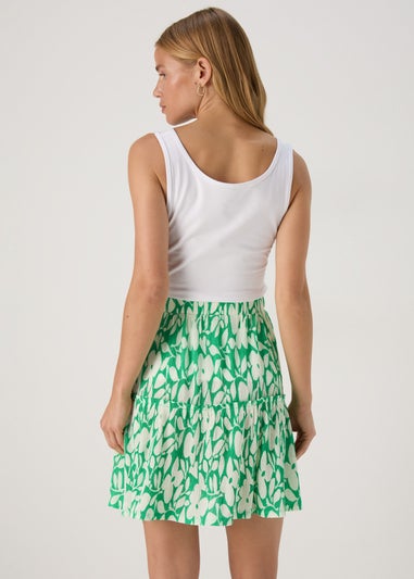 Green Tiered Mini Skirt