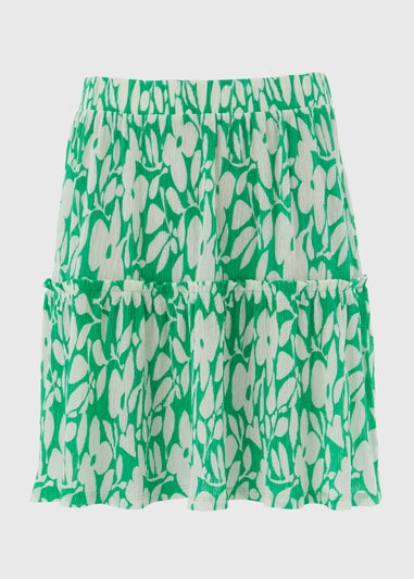 Green Tiered Mini Skirt