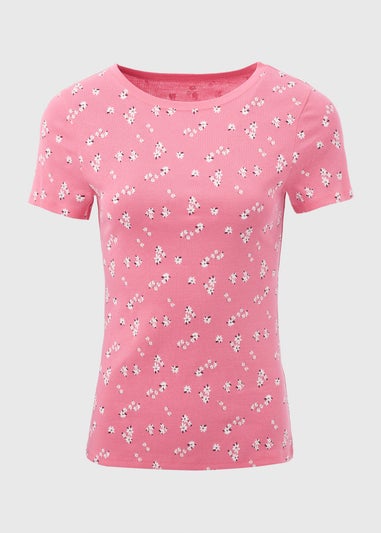 Pink Floral Print T-Shirt