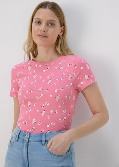 Pink Floral Print T-Shirt