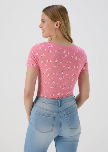 Pink Floral Print T-Shirt