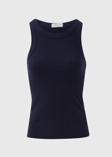 Navy High Neck Vest