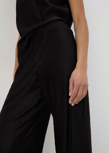 Black Crinkle Co Ord Trousers