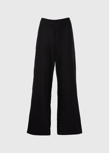 Black Crinkle Co Ord Trousers