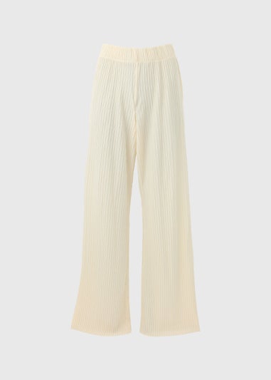 Cream Crinkle Co Ord Trousers