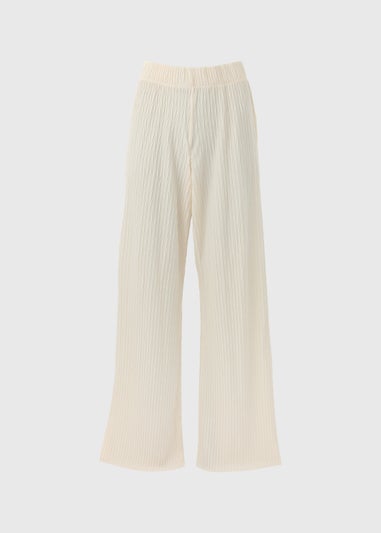 Cream Crinkle Co Ord Trousers