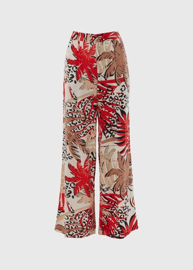 Multicolour Scarf Print Wide Leg Trousers