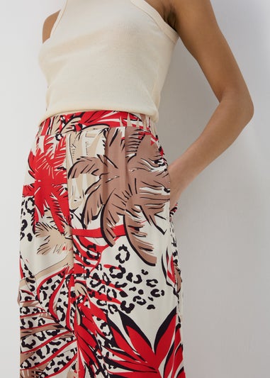 Multicolour Scarf Print Wide Leg Trousers