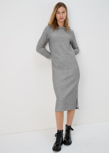 Hooded Grey Pullover Dress