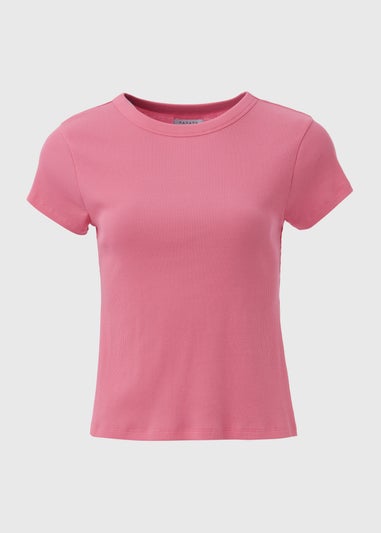 Pink Ribbed T-Shirt