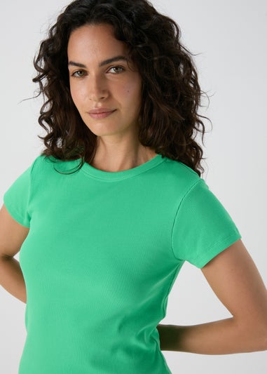 Green Ribbed T-Shirt