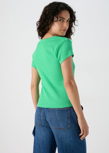 Green Ribbed T-Shirt