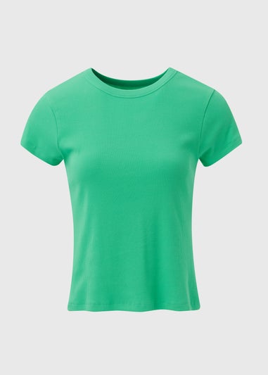 Green Ribbed T-Shirt