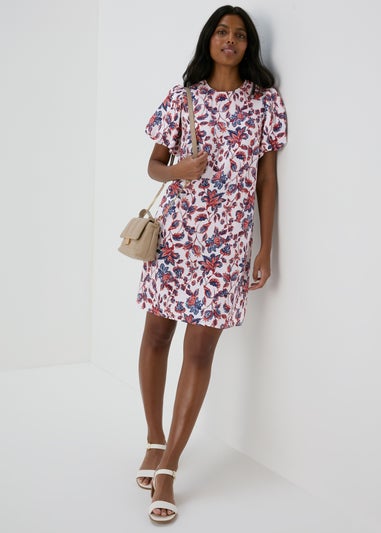 Et Vous Multicolour Floral Puff Sleeve Midi Dress